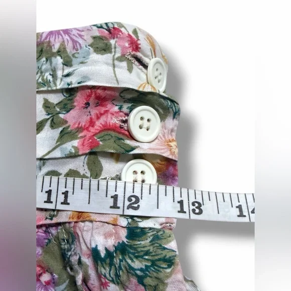 Vtg 80s Floral Cottagecore High Waist Floral Midi Skirt With Pockets XS - Picture 12 of 14